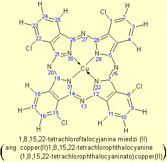 1,8,15,22-tetrachloroftalocyjanina miedzi(II)